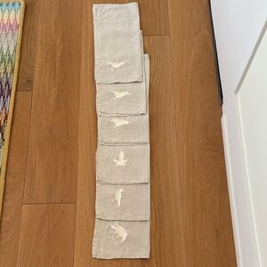 Six Bird Embroidered Linen Napkins